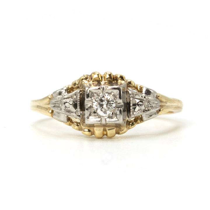 1930s Bicolor Gold and Diamond Engagement Ring