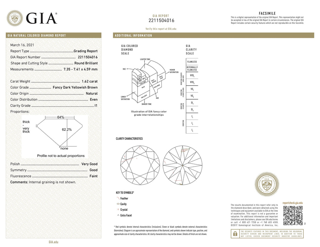 GIA Certified 1.62ct Fancy Dark Yellowish Brown Diamond Engagement Ring in Platinum with Halo