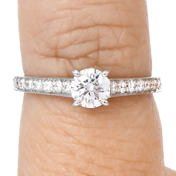 Vintage Platinum Cartier 0.37ct Diamond Accented Engagement Ring