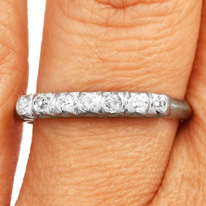 Seven Diamond Wedding Band in Platinum with 0.30ct