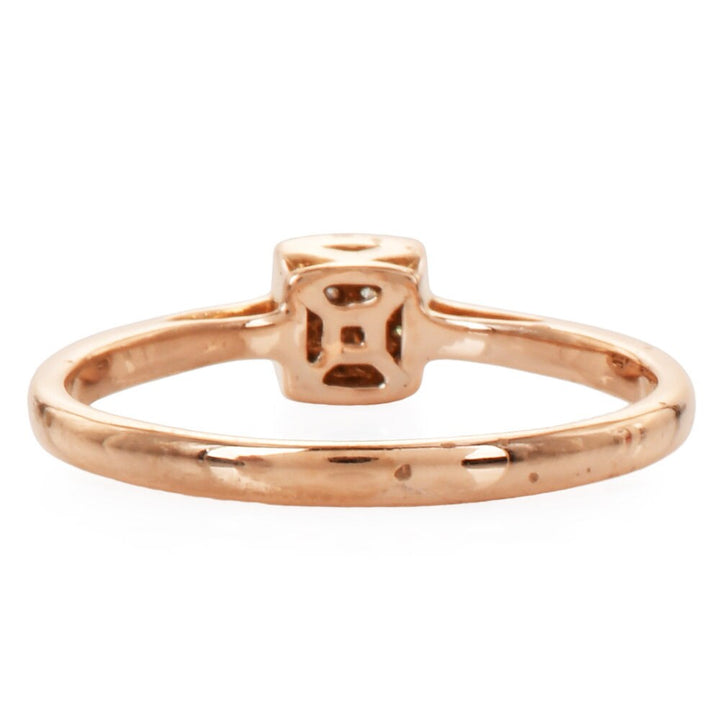 Rose Gold and Diamond Geometric Square Stackable Ring