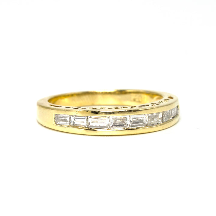 Vintage Yellow Gold and Baguette Diamond Anniversary Band