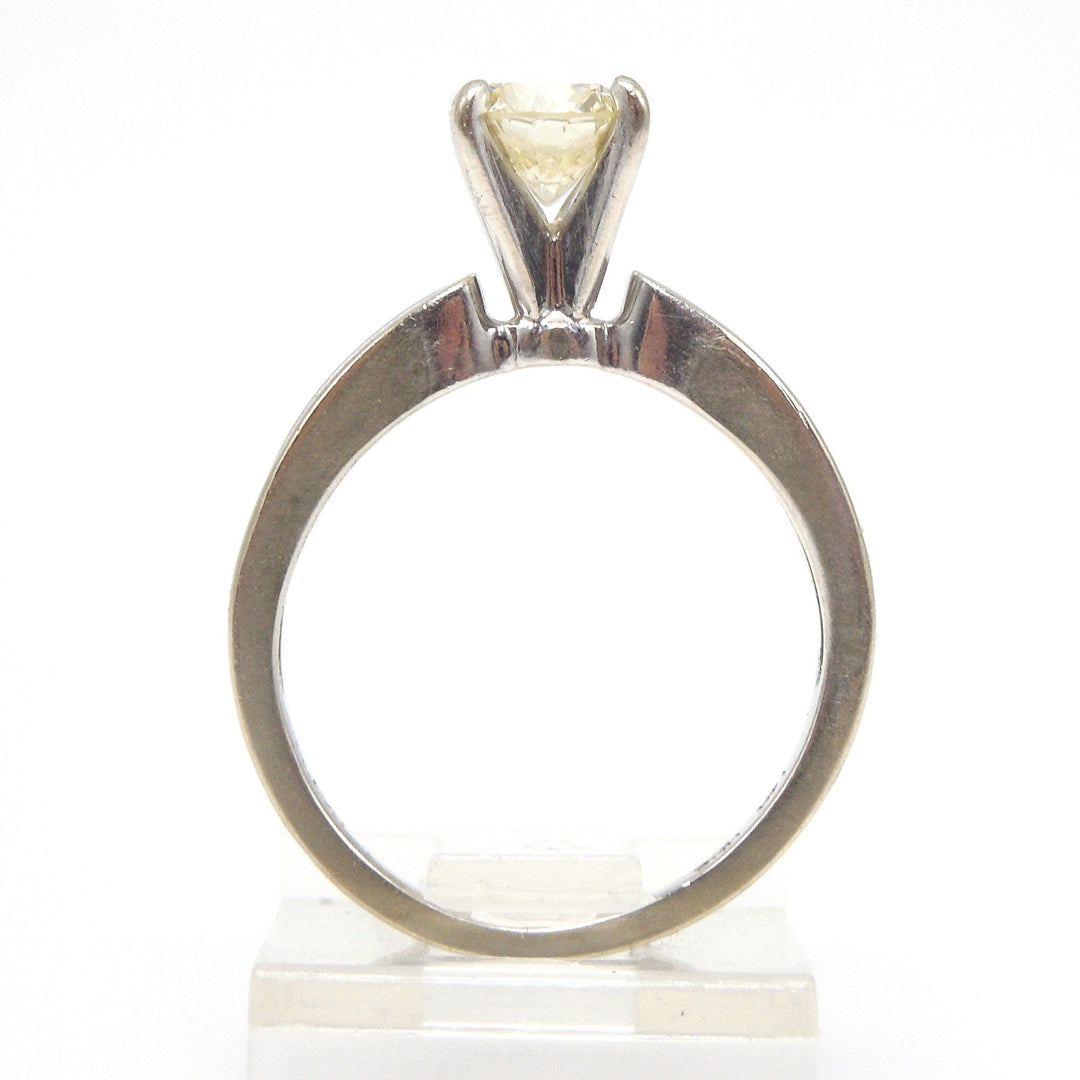 0.71ct Yellow Diamond Solitaire Engagement Ring in White Gold