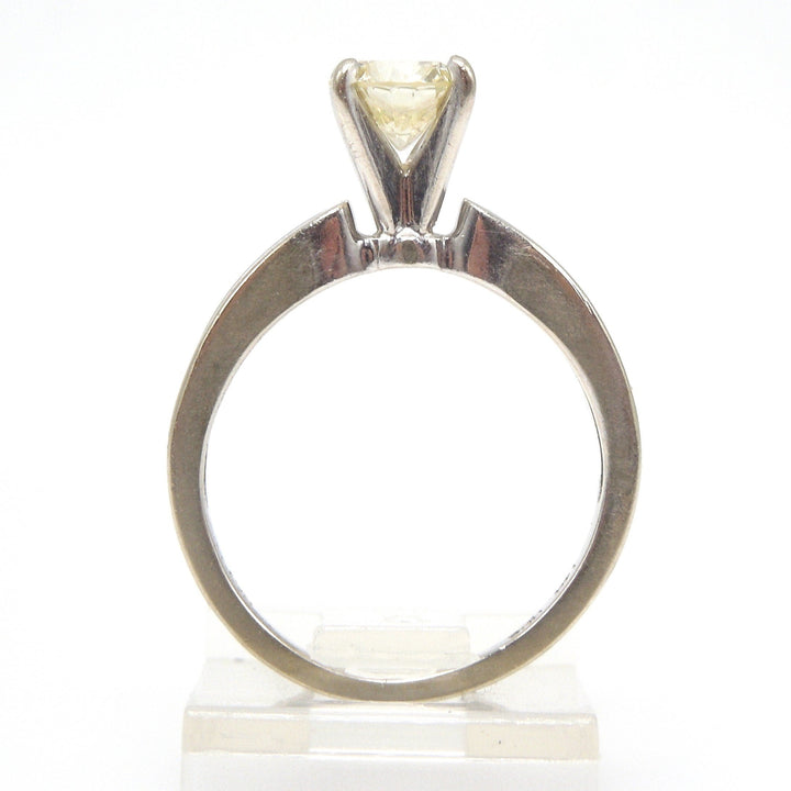 0.71ct Yellow Diamond Solitaire Engagement Ring in White Gold