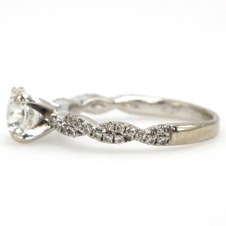 0.90 Carat Twisted Lace Style Diamond Solitaire Engagement Ring