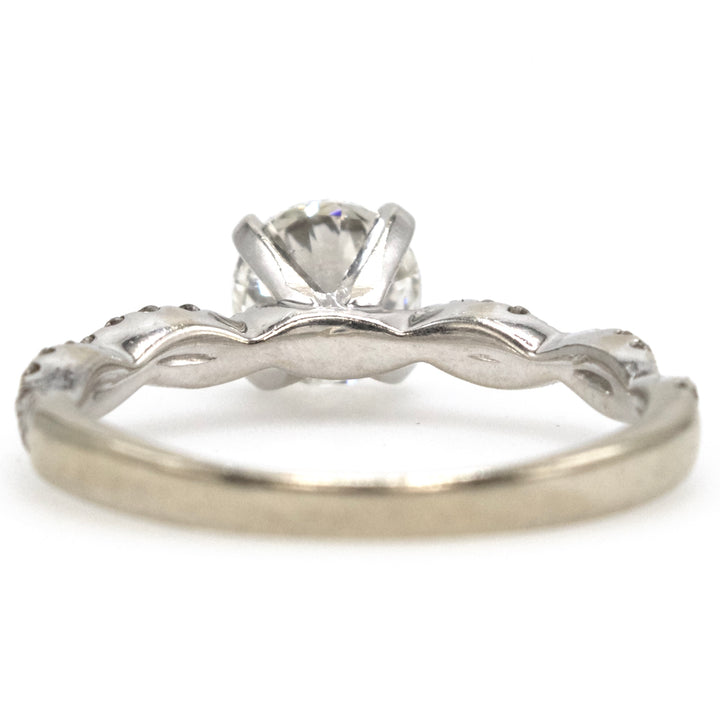 0.90 Carat Twisted Lace Style Diamond Solitaire Engagement Ring