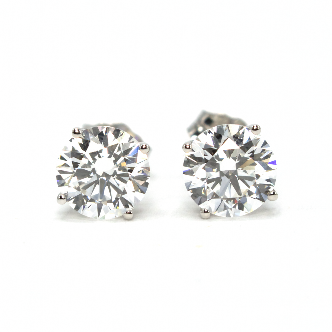 2.69 Carat Total Weight Lab Grown Diamond Stud Earrings in 14K White Gold
