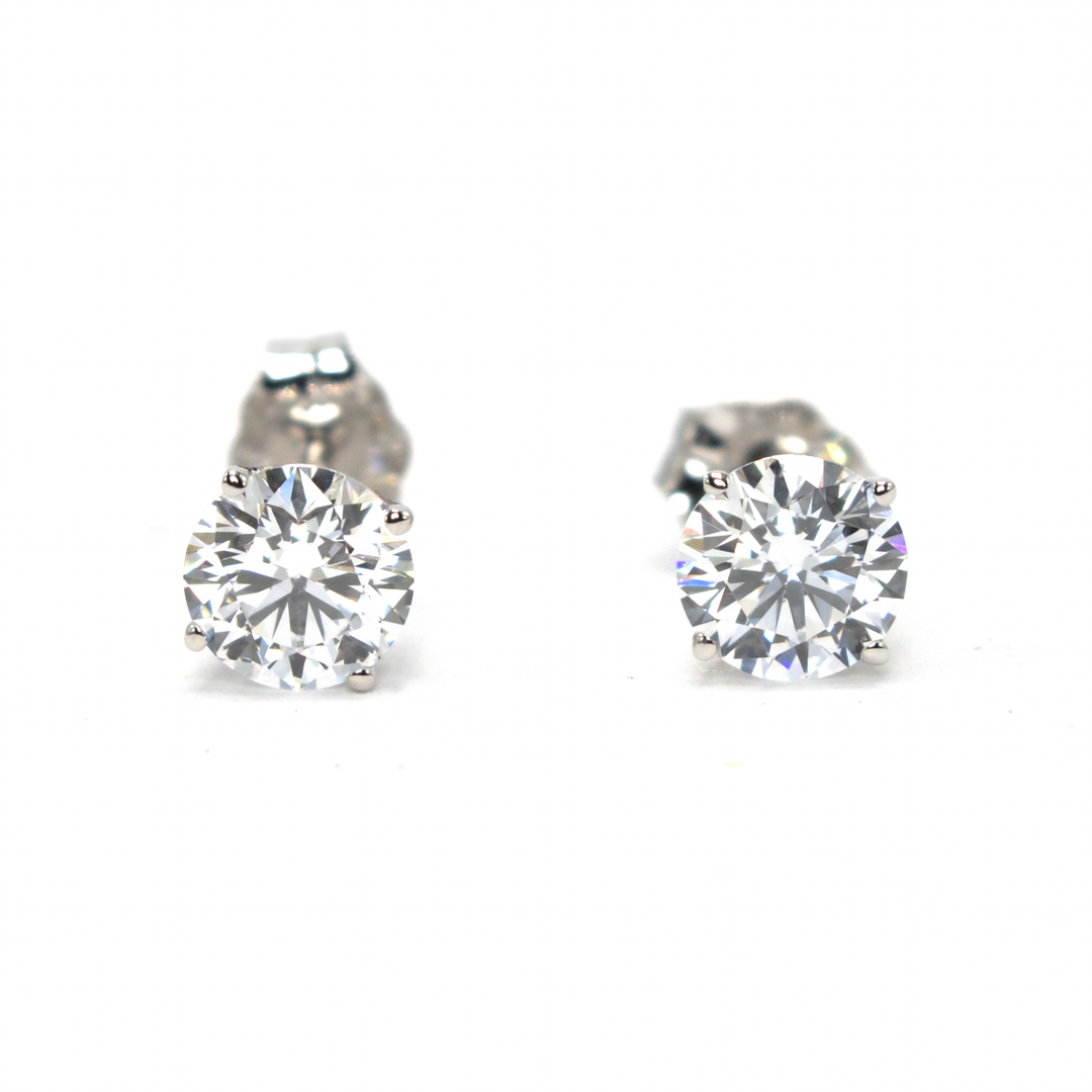 1.50 Carat Total Weight Lab Grown Diamond Stud Earrings in 14K White Gold