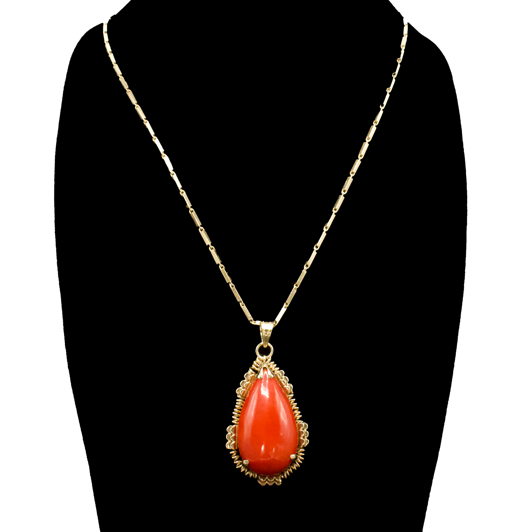 Vintage 14k Gold Coral Pendant selling