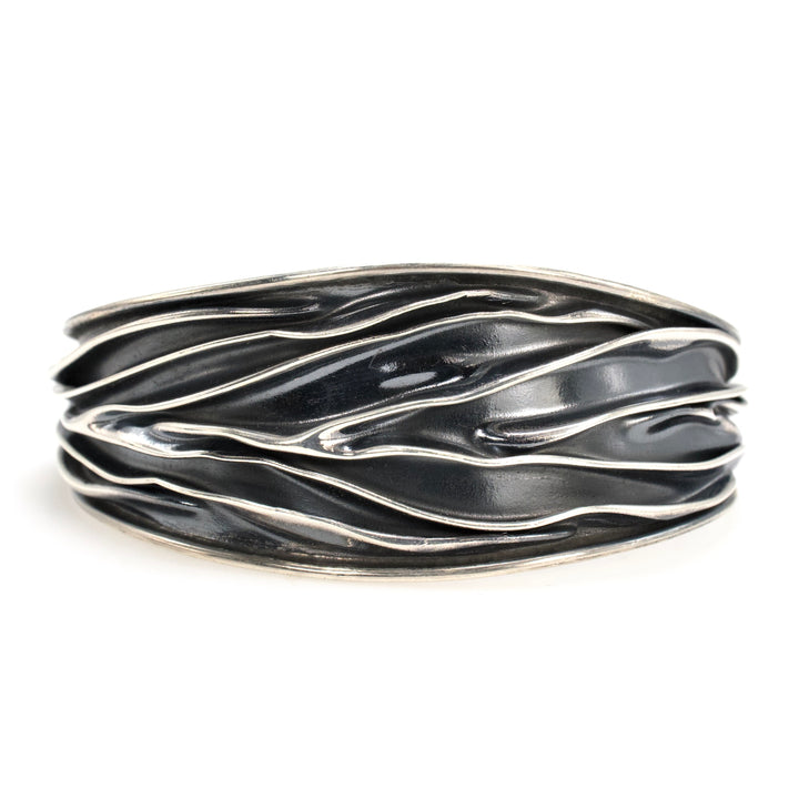 Nature Inspired Taxco Made Sterling Silver Cuff Bracelet