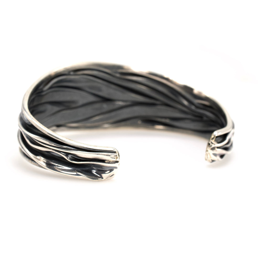 Nature Inspired Taxco Made Sterling Silver Cuff Bracelet