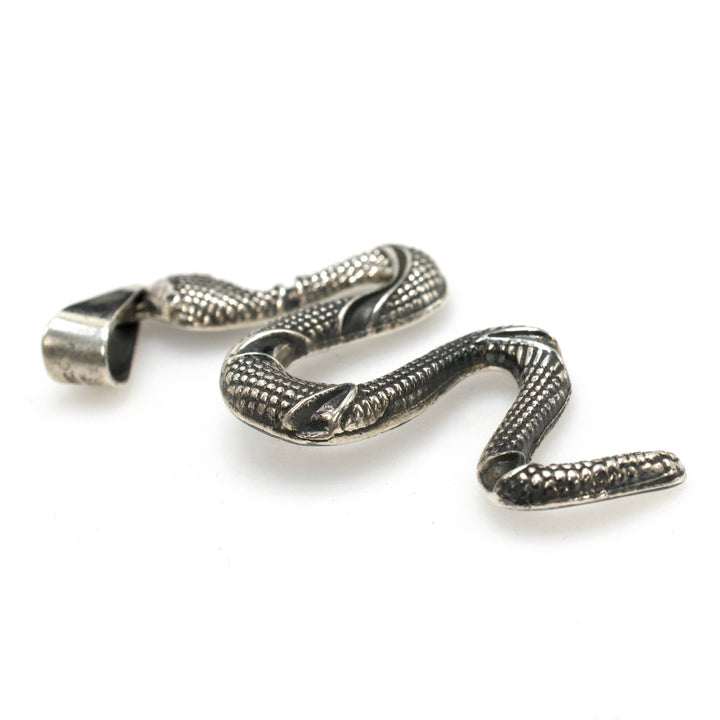 Taxco Sterling Silver Undulating Rattlesnake Pendant