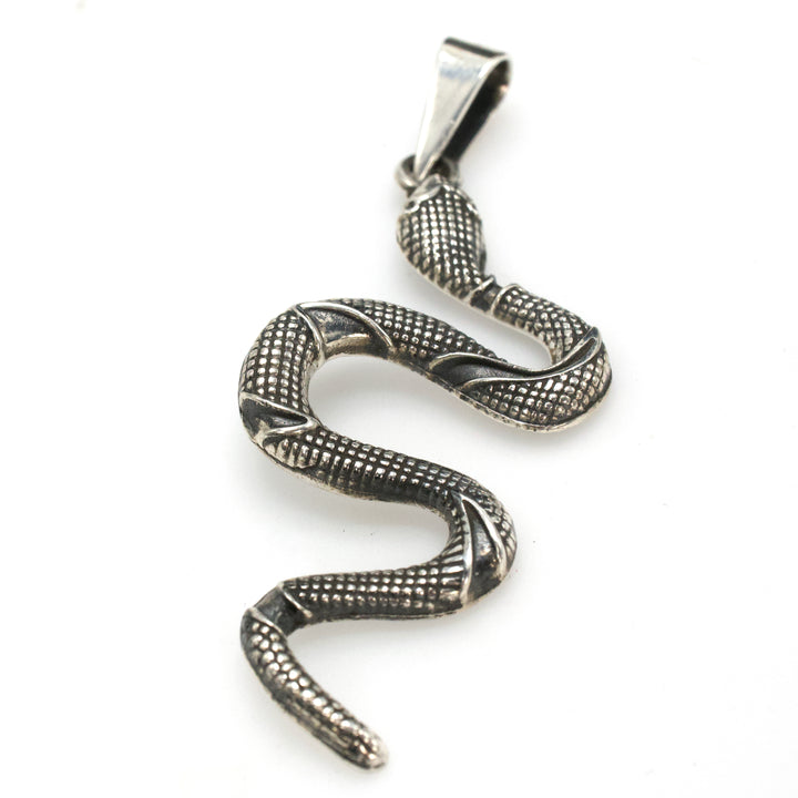 Taxco Sterling Silver Undulating Rattlesnake Pendant