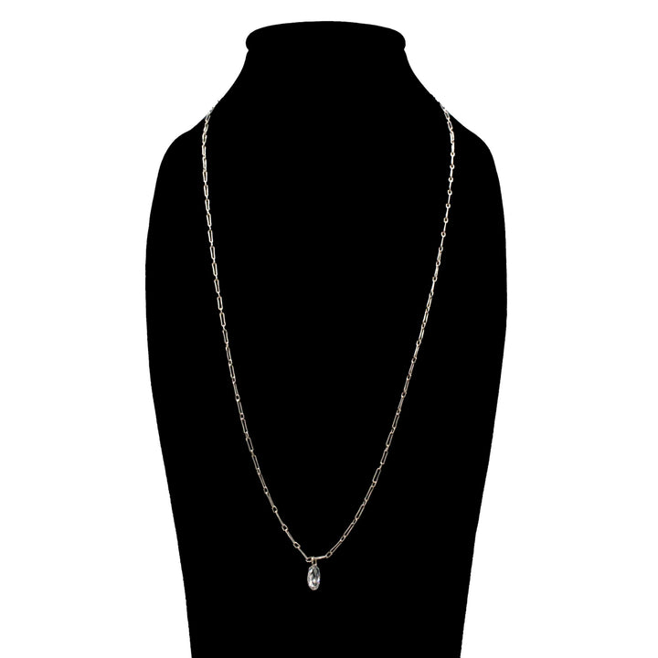 Antique Platinum Necklace with Briolette Diamond Pendant