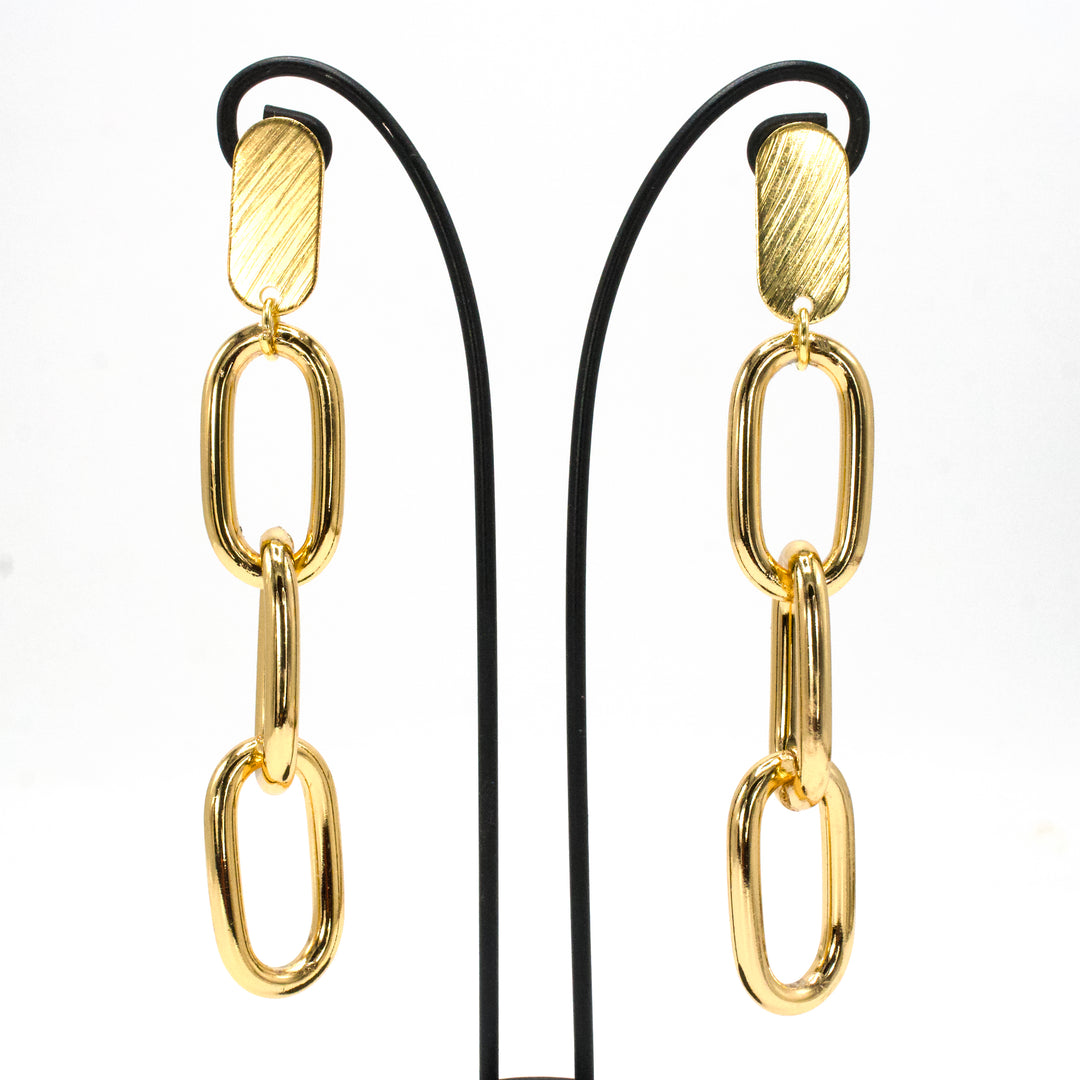 Gilt Chain Style Drop Earrings