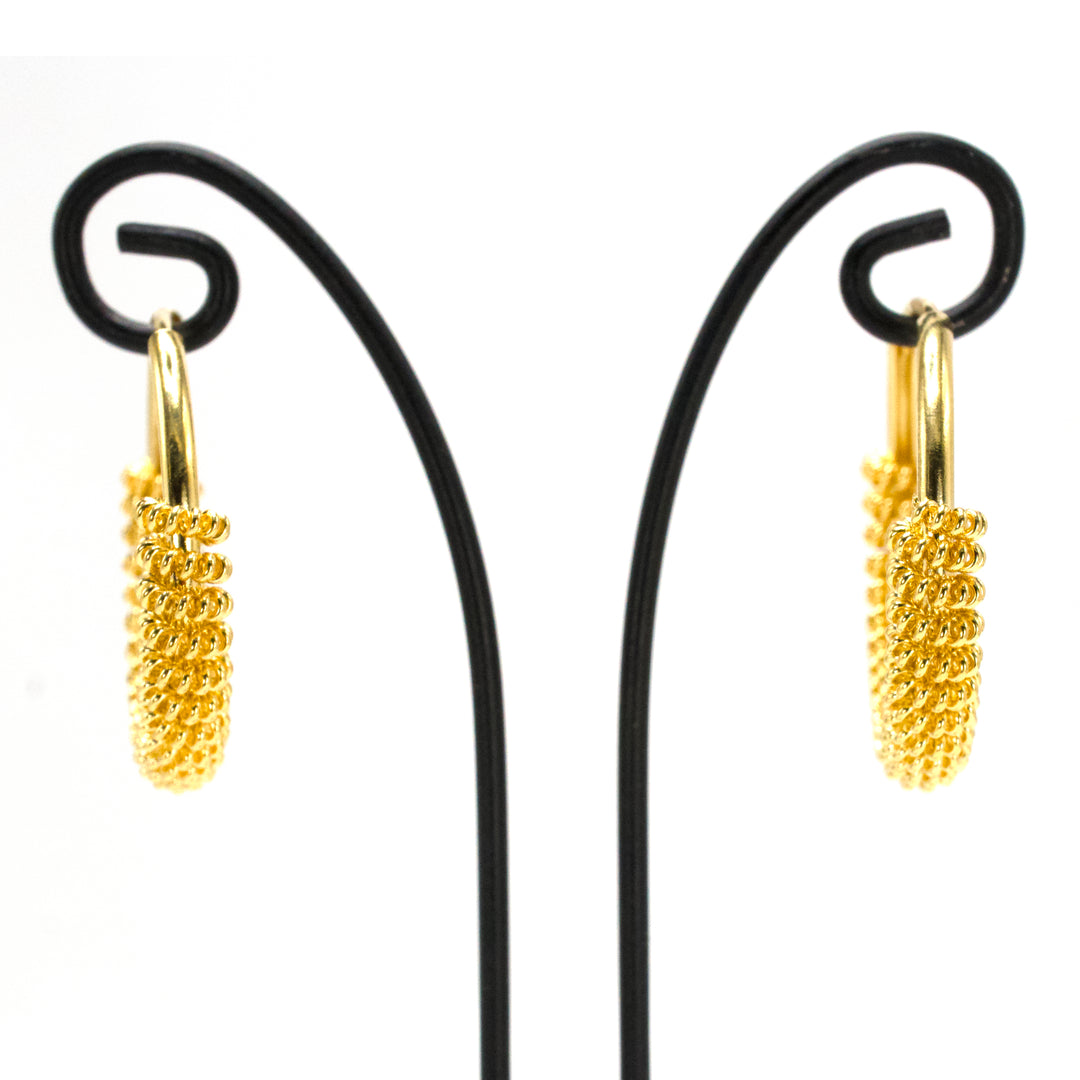 Etruscan Style Granulated Gold Plated Hoops