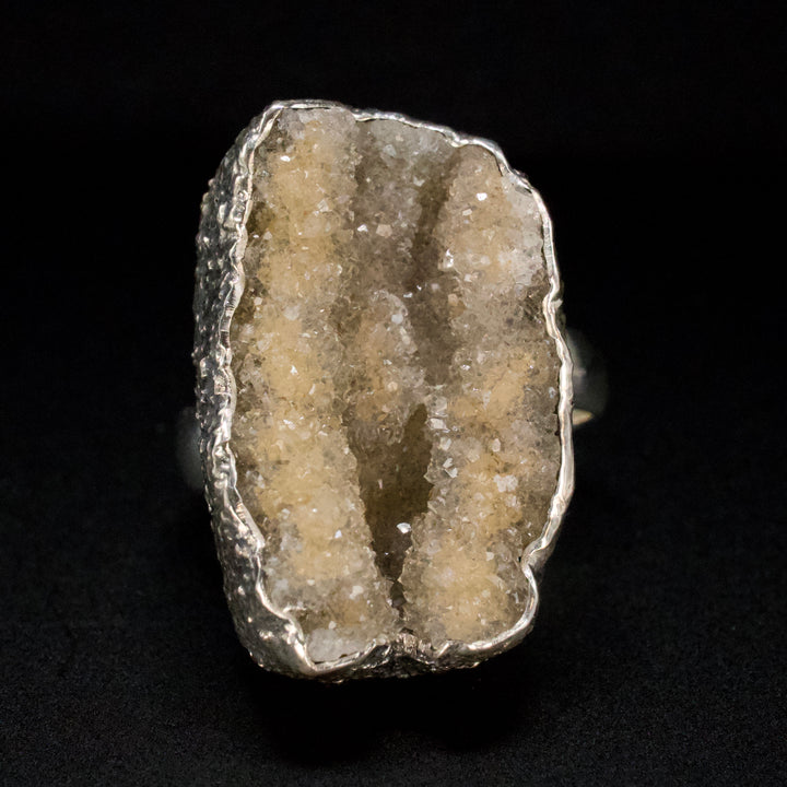 Handmade Adjustable Sterling Silver Druzy Ring