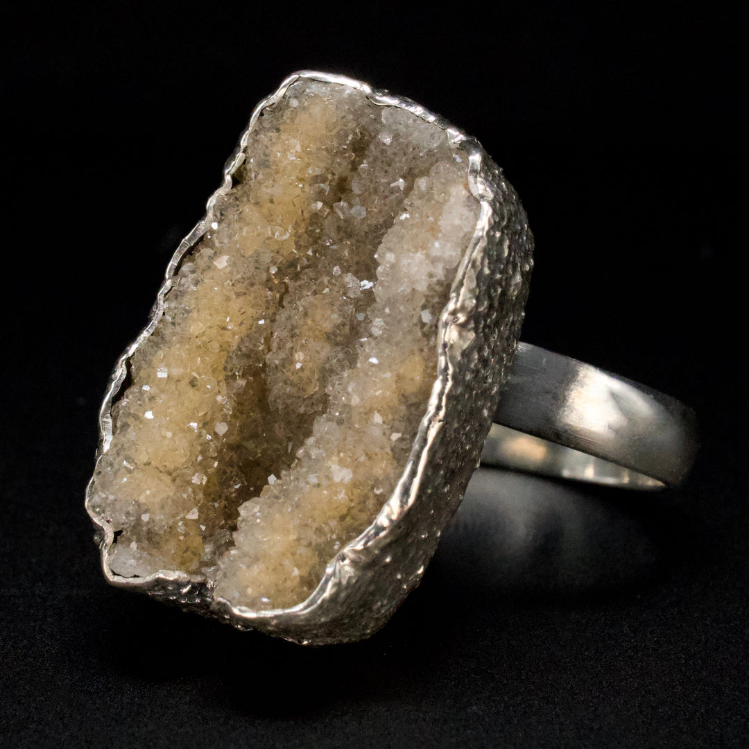Handmade Adjustable Sterling Silver Druzy Ring