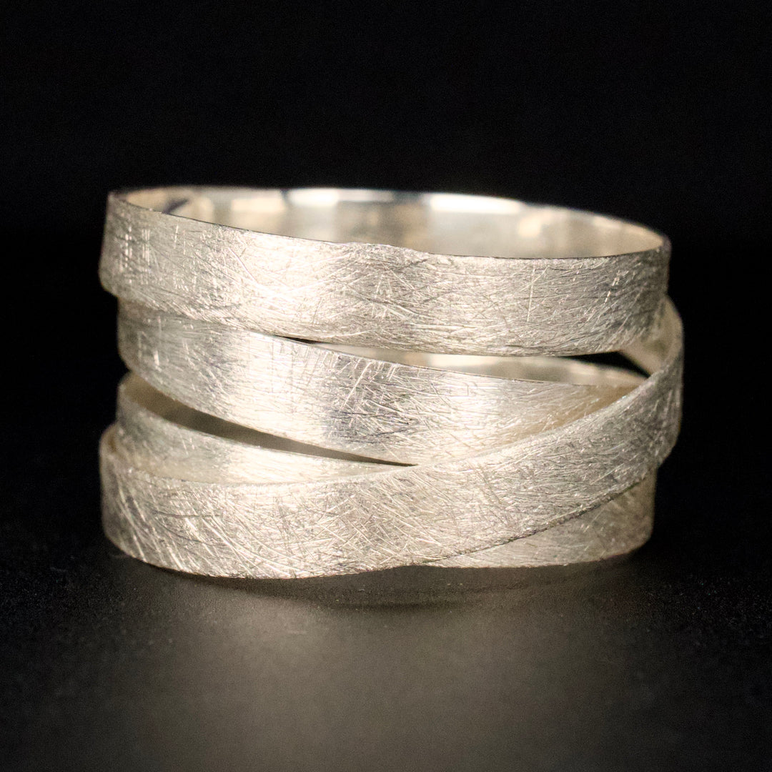 Sterling Silver Brushed Ribbon Ring