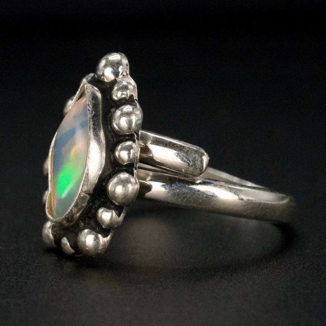 Taxco Made Sterling Silver and Freeform Opal Ring