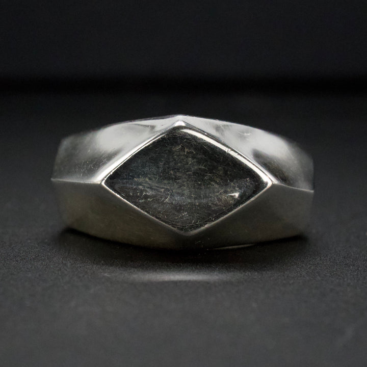 Handmade Geometric Faceted Sterling Silver Dome Ring
