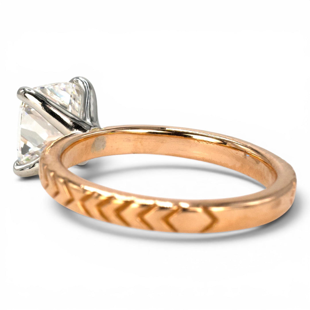 Rose Gold and Platinum 1.62 Carat GIA Natural Cushion Cut Diamond Solitaire