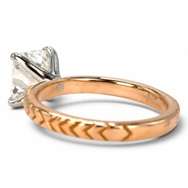 Rose Gold and Platinum 1.62 Carat GIA Natural Cushion Cut Diamond Solitaire