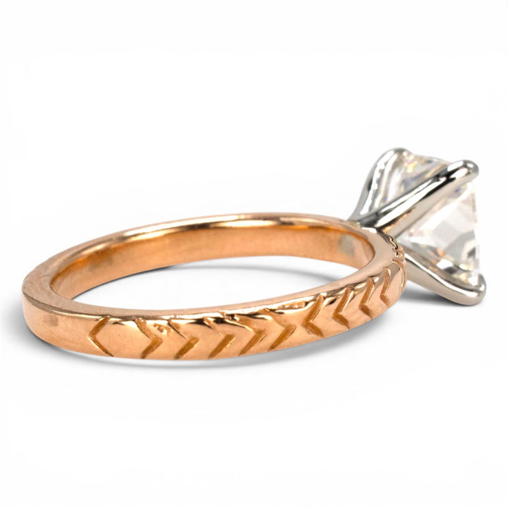 Rose Gold and Platinum 1.62 Carat GIA Natural Cushion Cut Diamond Solitaire