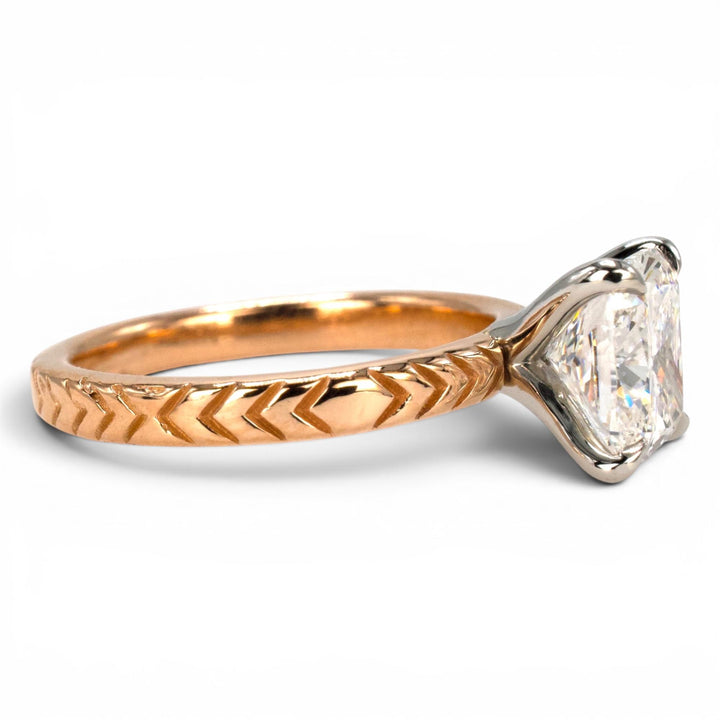 Rose Gold and Platinum 1.62 Carat GIA Natural Cushion Cut Diamond Solitaire