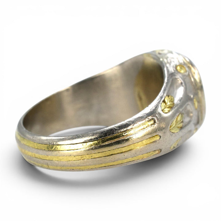 2.32 Carat Cushion Shaped Antique Rose Cut Diamond in Platinum and Yellow Gold