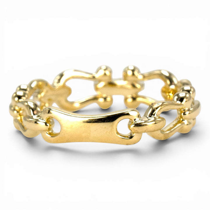 Gold and Diamond Equestrian Motif Wedding Band
