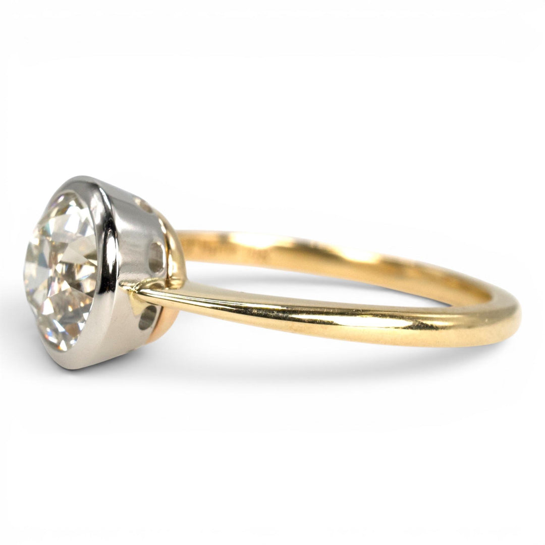 1.63 Old European Cut Two-Tone Bezel Set Diamond Solitaire