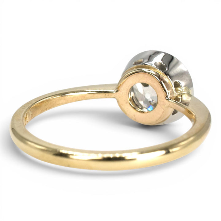 1.63 Old European Cut Two-Tone Bezel Set Diamond Solitaire