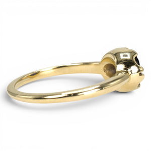 1.54 Carat Oval Blue Sapphire in East-West Belcher Inspired Gold Ring
