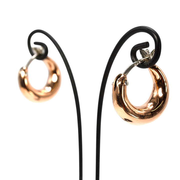 Handmade Mexican Copper Huggie Hoop Earrings