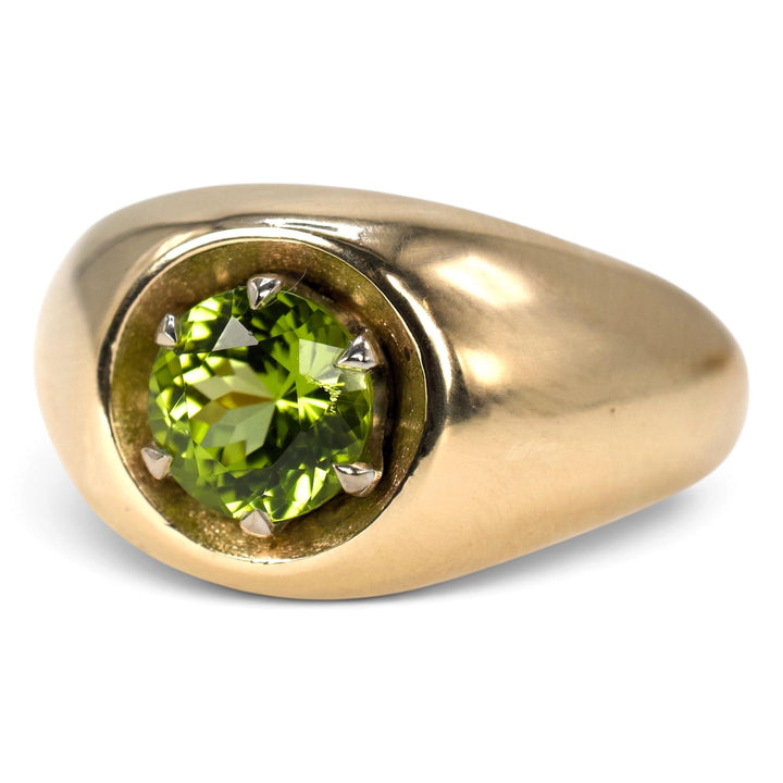 Vintage Peridot Dome Ring in 14K Yellow Gold