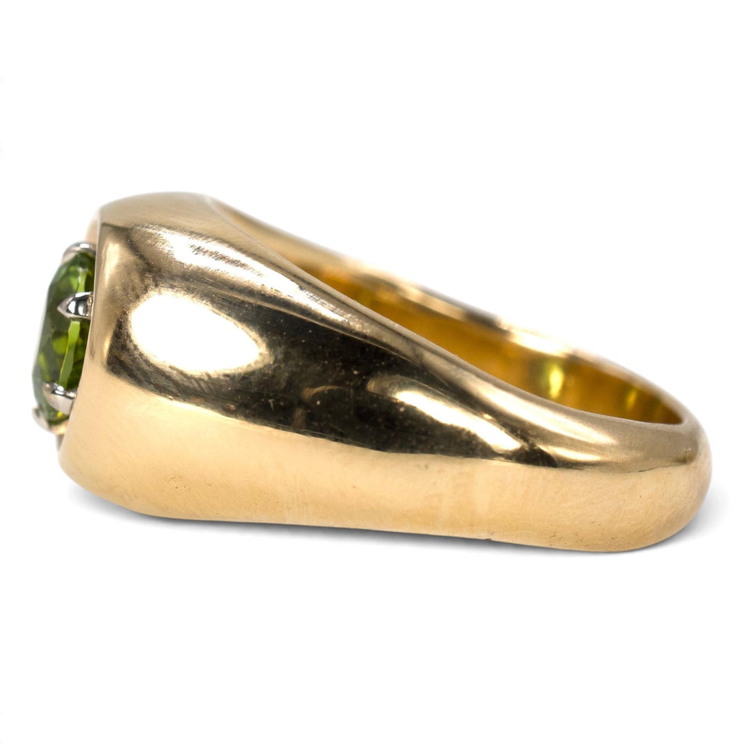Vintage Peridot Dome Ring in 14K Yellow Gold
