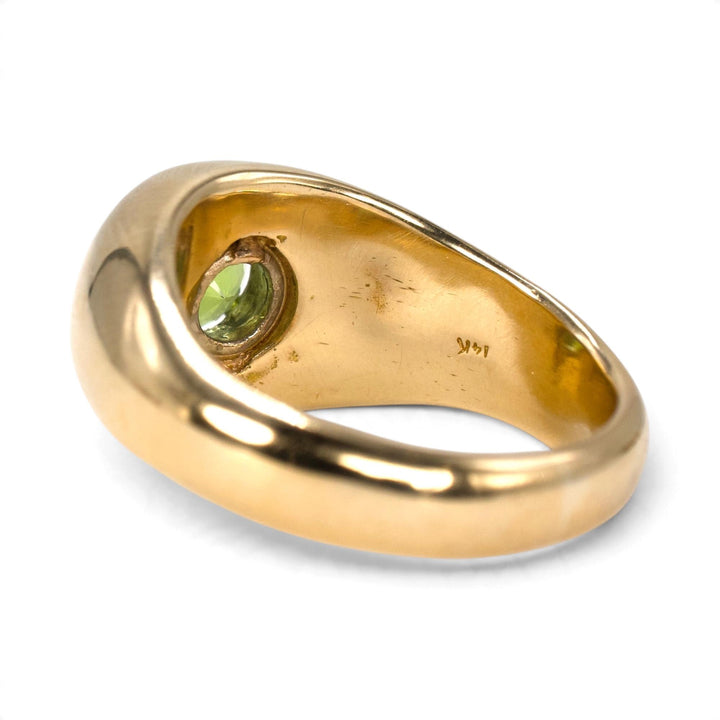 Vintage Peridot Dome Ring in 14K Yellow Gold