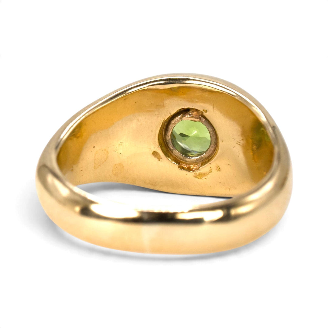 Vintage Peridot Dome Ring in 14K Yellow Gold