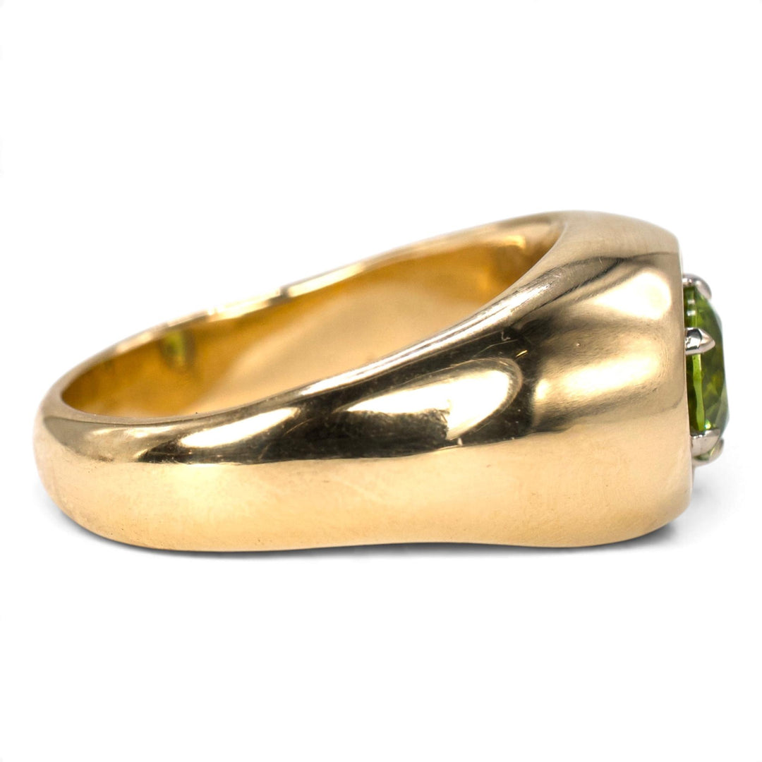 Vintage Peridot Dome Ring in 14K Yellow Gold
