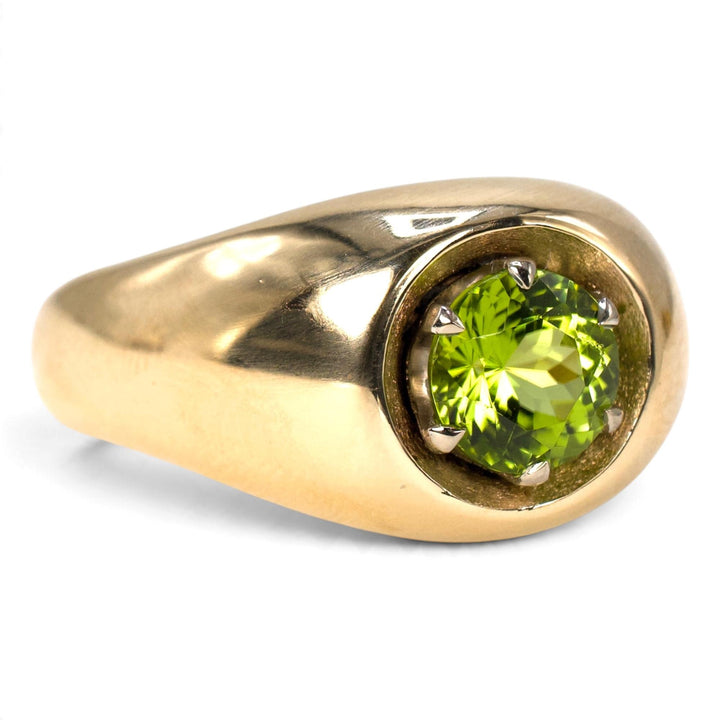 Vintage Peridot Dome Ring in 14K Yellow Gold
