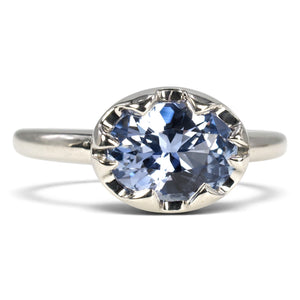 Victorian Inspired Belcher Ring for an Oval Stone