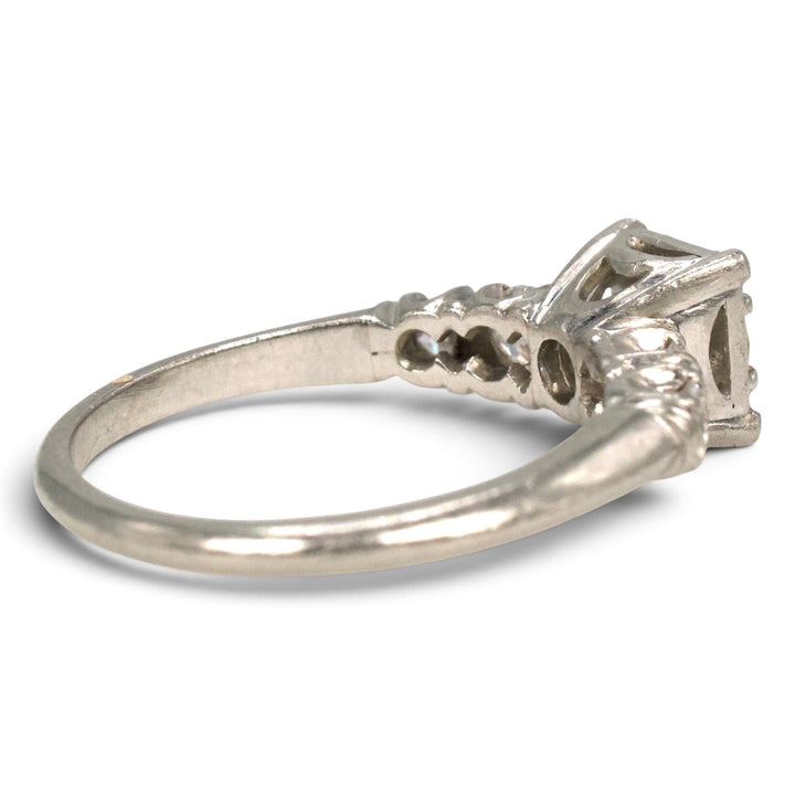 Vintage Brodnax Platinum Old European Cut Diamond Engagement Ring