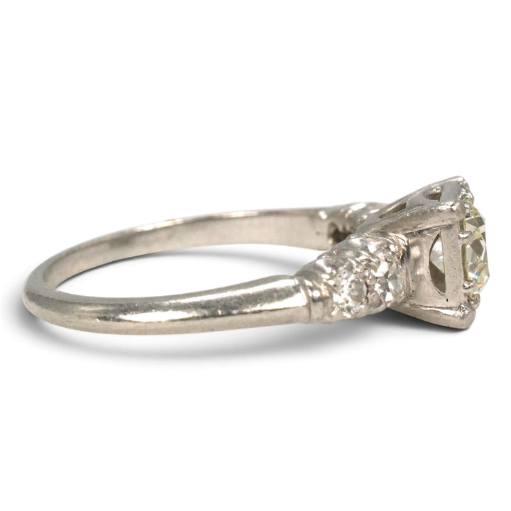 Vintage Brodnax Platinum Old European Cut Diamond Engagement Ring