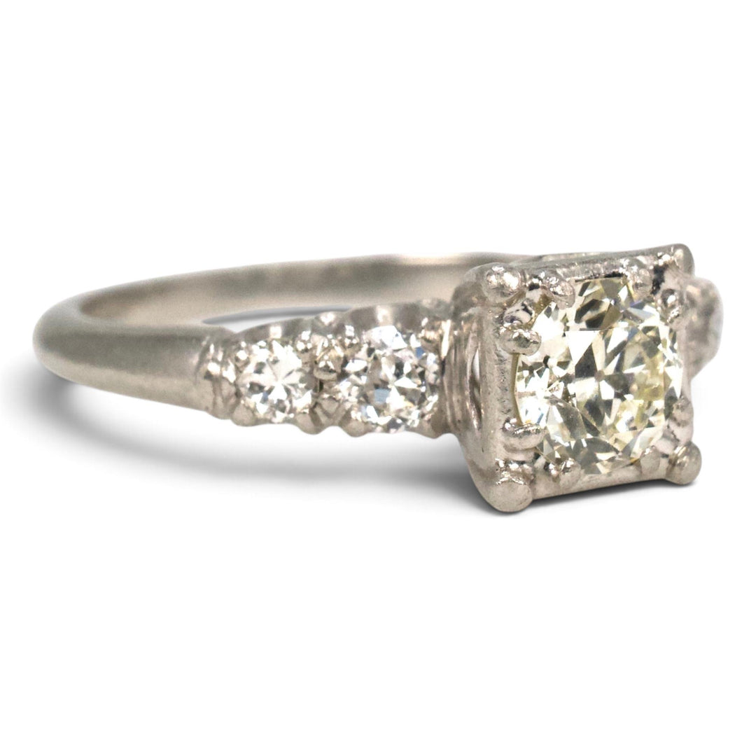 Vintage Brodnax Platinum Old European Cut Diamond Engagement Ring