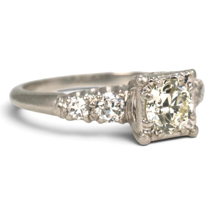 Vintage Brodnax Platinum Old European Cut Diamond Engagement Ring