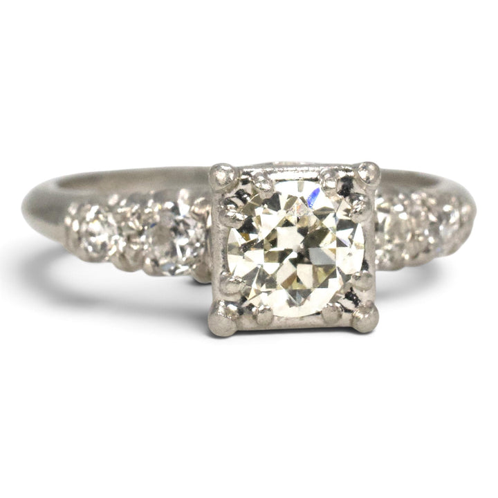 Vintage Brodnax Platinum Old European Cut Diamond Engagement Ring
