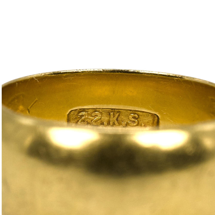 Vintage 22K Yellow Gold Wide Wedding Band