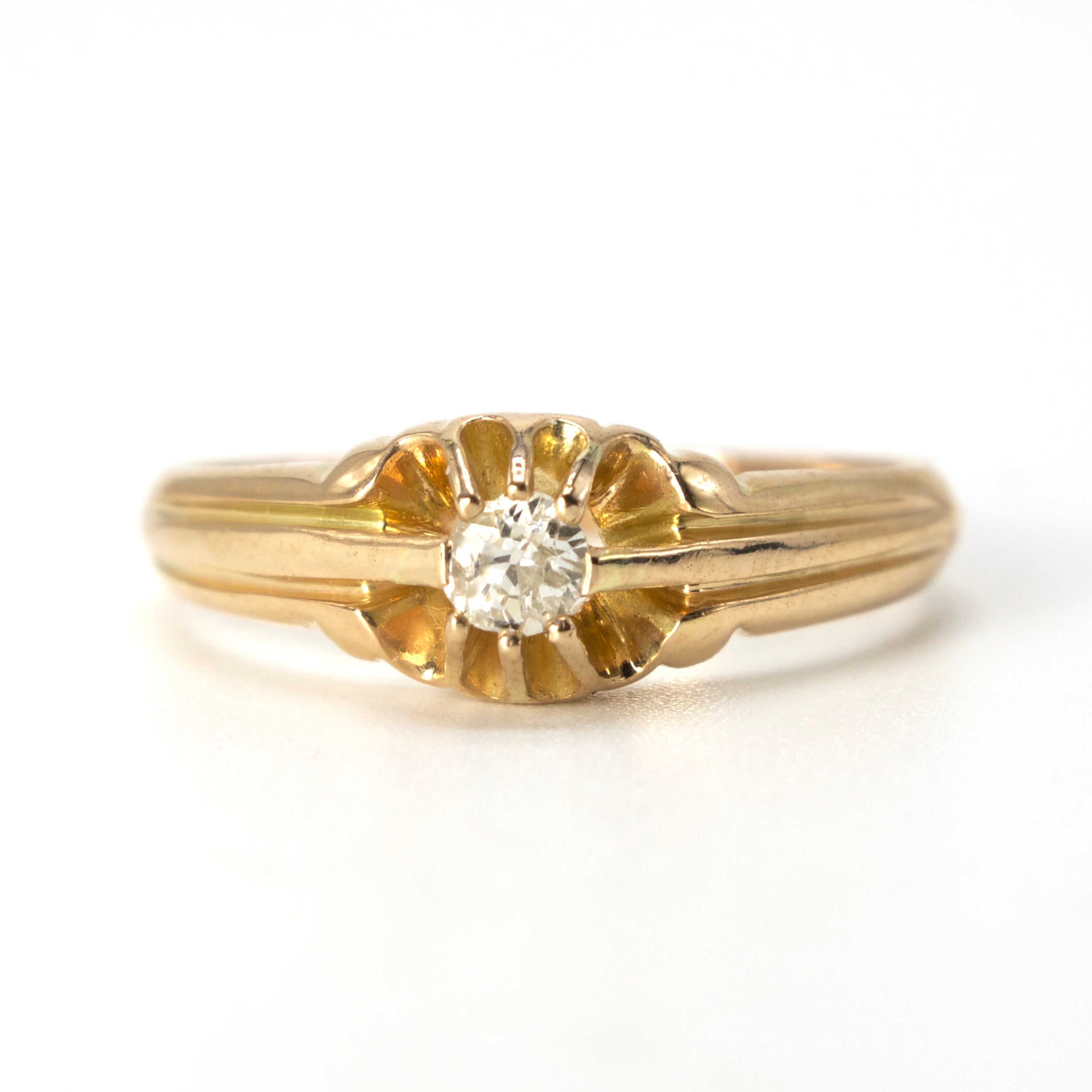Victorian Fifth of a Carat Diamond Ring in Yellow Gold