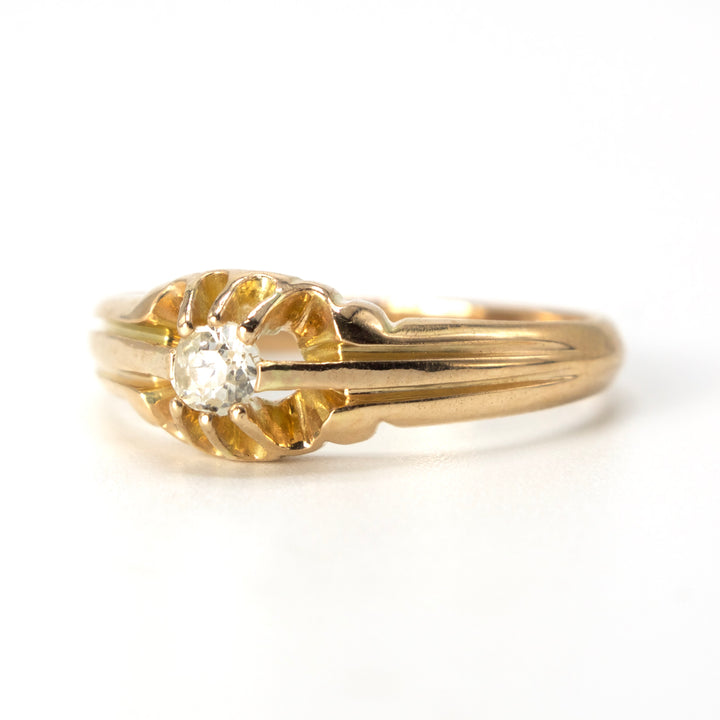 Victorian Fifth of a Carat Diamond Ring in Yellow Gold